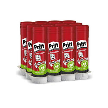 Pritt PS22 22 gm Solid Washable Non Toxic Stick Glue, Red, pack of 12