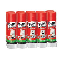 Pritt Glue Stick Pack of 10 / Solvent Water Soluble at Low Temperature/Glue Stick for Children/Removable/Pritt Glue Stick Large (43g)