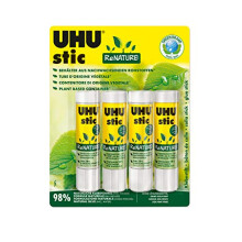UHU Stic ReNATURE Eco Friendly Solvent Glue Stick in a Renewable Resource Packaging 4 x 21g