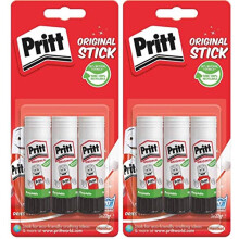 Pritt Glue Stick, Safe & Child-Friendly Craft Glue for Arts & Crafts Activities, Strong-Hold Adhesive for School & Office Supplies, 3x22 g Pritt
