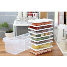 Kitchen Refrigerator Organizer, Fridge and Freezer Storage Trays Large+Food Containers with Lids L1(6P)+L2(2P), Set of 9, Premium A