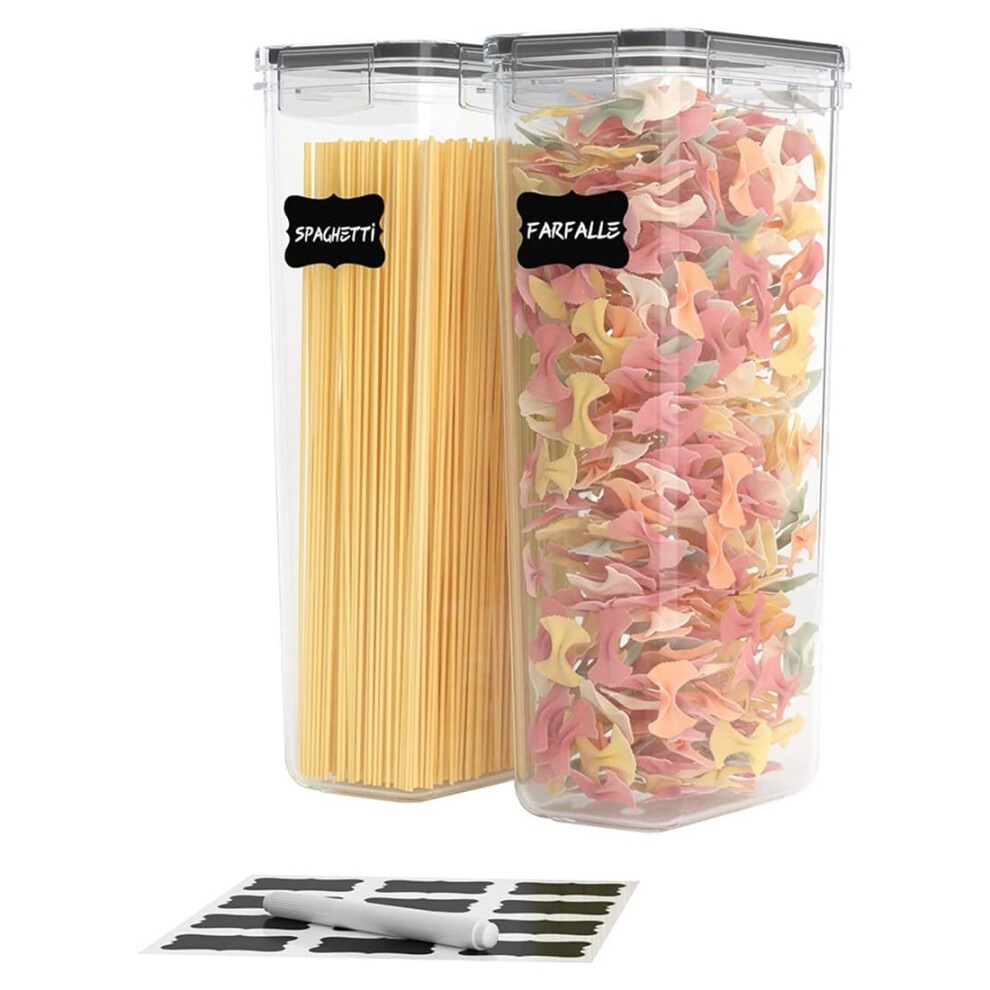 INFINETE Airtight Tall Food Storage Container Set, 2Pcs 2.8L Spaghetti Containers for Pantry Organization and Storage