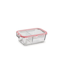 Curver Glass Airtight Food Storage Container - 900ml Capacity with Clip Lock - Easy Storage & Keeps Food Fresh - Freezer & Oven Safe, P508543