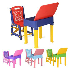 A406 Kids Study Desk Study table and chair set Junior's Toddler study chair and desk for children boys and girls gift set (Blue)