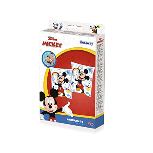 Bestway Brassards de nage - BESTWAY - Mickey Mouse - Multicolore - Vinyle résistant - 2 chambres à air 2