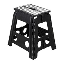 Large Folding Plastic Anti-Slip One Step Stool, Perfect For Kitchen, Bathroom, Toilet, Caravan For Children, Kids, Adult, Folds Flat with Carry Handle