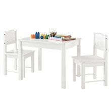 HYGRAD? Multi-Purpose Kids Children's Wooden Table and 2 Chair Set For homeschooling Preschoolers Boys and Girls Activity Build & Play Table Chair Set