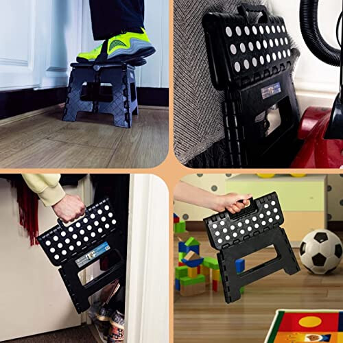 BARGAINSGALORE NEW FOLDING HANDY STEP STOOL BATHROOM 150KG HANDLE STORAGE COLLAPSIBLE MULTI USE 1