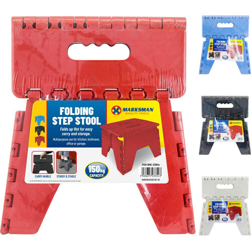 BARGAINSGALORE NEW FOLDING HANDY STEP STOOL STRONG 150KG HANDLE STORAGE COLLAPSIBLE MULTI USE