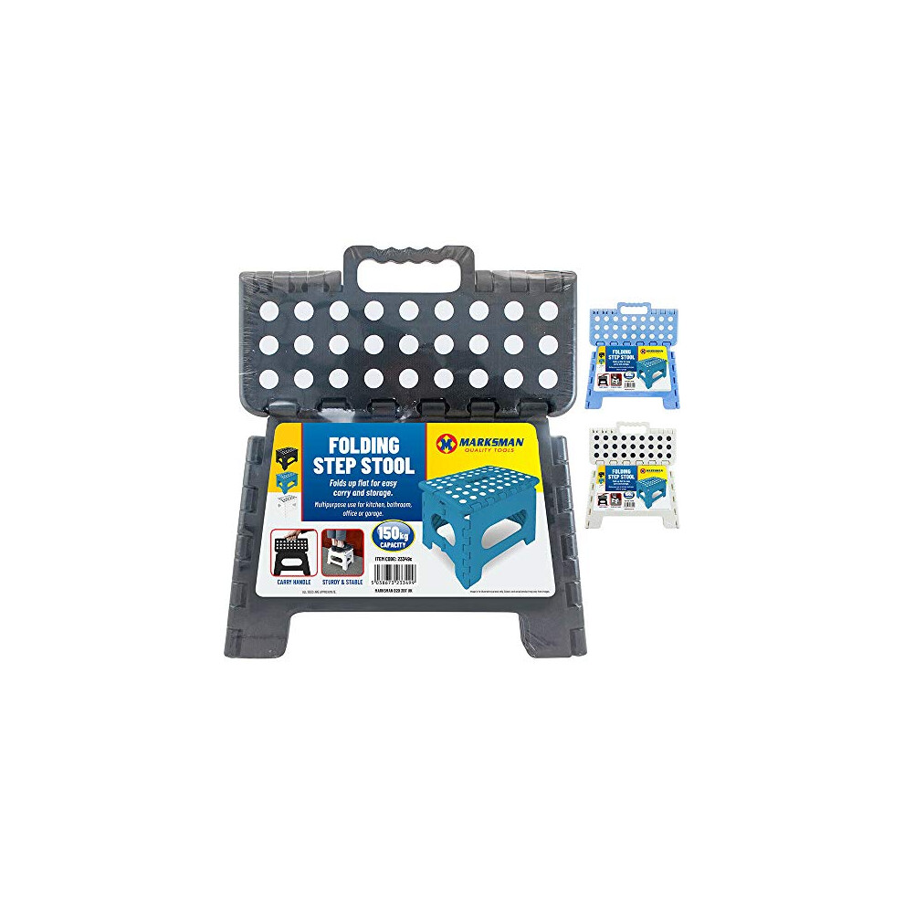 Bargainsgalore New Folding Handy Step Stool Bathroom 150Kg Handle Storage Collapsible Multi Use 5056316742627