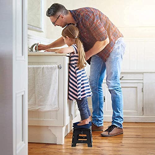 BARGAINSGALORE NEW FOLDING HANDY STEP STOOL BATHROOM 150KG HANDLE STORAGE COLLAPSIBLE MULTI USE 2