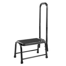Leekpai Step Stool with Handle for Adults?Seniors Heavy Duty Holds 330 lbs.Stepping Stool for Elderly Adults, Attractive Black for Kitchen