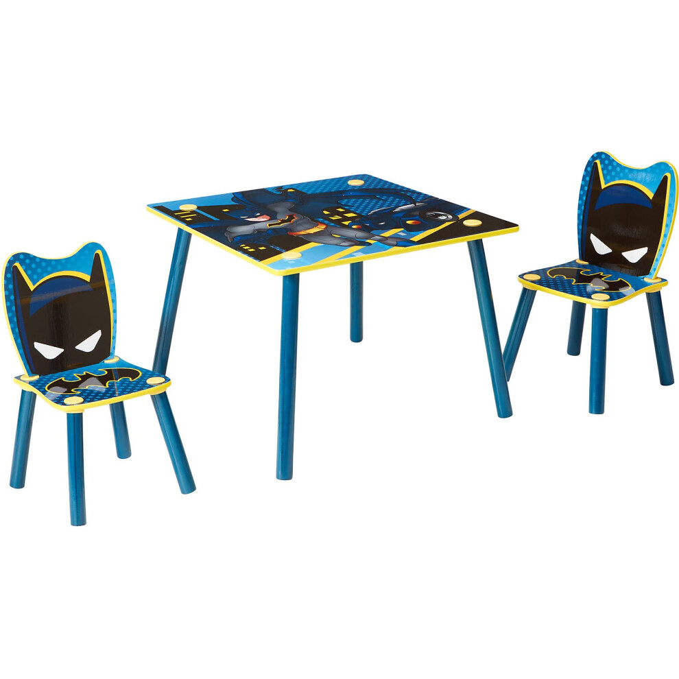 BATMAN Kids 2 Chairs Set, Blue, Table 63cm x 63cm 52.5cm