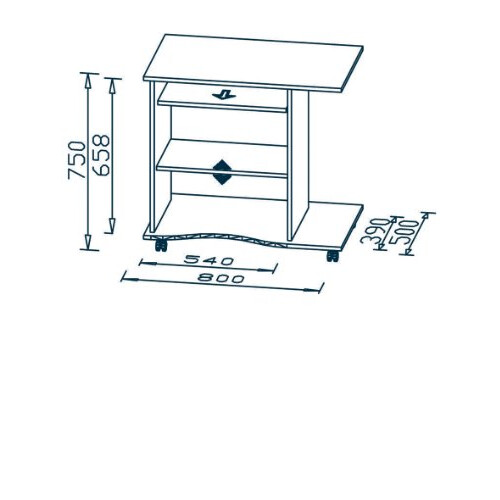 Maja 40245535 Computer Desk 80 x 75 x 50 cm White 1