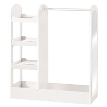Roba?Children?s Clothes Rail with Shelves and Large Mirror, White Wooden Finish