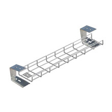 Direct Channel Under Desk Cable Tray Basket, Wire Management for Office Desk - 1000mm (100cm) w/Brackets & Fixings ? Silver