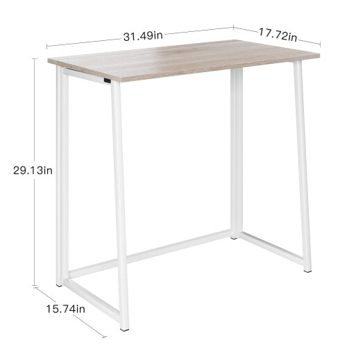 Dripex Dripex Compact Folding Desk No Assembly Required Computer Desk Folding Hobby Craft Table, Oak 2