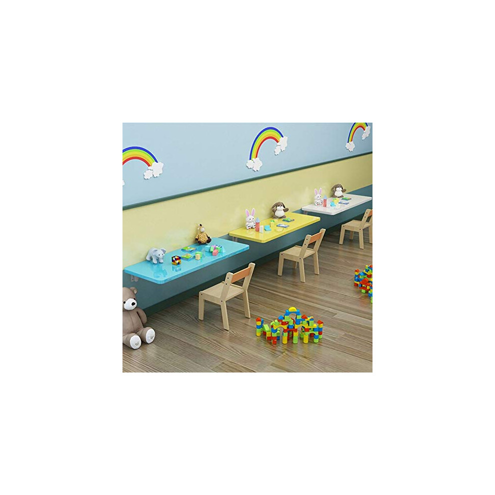 NWHJ Small wall mounted Floating desk for kids, Foldable workbench for Study, Safe Rounded Corner Protection, PC Drop Leaf Wooden Table