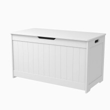 White Wooden Large Children Kids Storage Bench Toy Chest -White Storage Space Toy Box Chest Ottoman Bench Foot Rest Seat for Bedroom and Living Room,