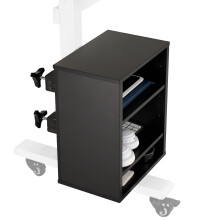 VIVO Clamp-on Under Desk Shelving Unit, Office Accessory Holder for Supplies, Gaming Devices, and More, Multi-Level Storage Shelves, Workstation