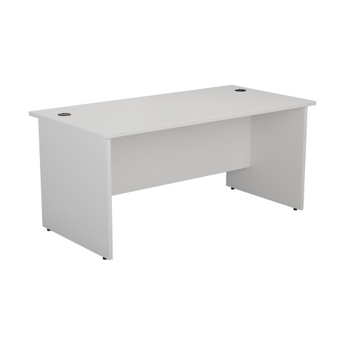 Office Hippo Heavy Duty Rectangular Office Desk with Panel Ends, Wood, White, 120 x 80 x 73 cm