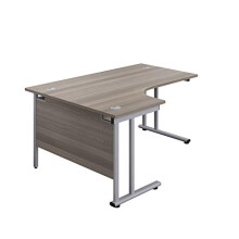 TC Office OHD0010GO 160 cm Hippo Heavy Duty Left Corner Crescent Cantilever Desk - Grey Oak