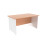 Office Hippo Heavy Duty Rectangular Office Desk with Panel Ends, 140 x 80 x 73 cm, White Legs, Beech Top 1