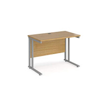Mr Office Maestro 25 straight desk 600mm deep - silver cantilever leg, Oak, 1000