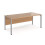5 Star Office Mr Office Maestro 25 straight desk 800mm deep - silver bench leg frame, 1800, Beech 1