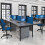 5 Star Office Mr Office Maestro 25 straight desk 800mm deep - silver bench leg frame, 1800, Beech 3