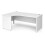 5 Star Office Contract 25 left hand ergonomic desk with panel ends and graphite corner leg, 1800, White 1