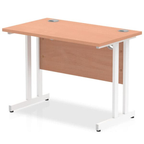 DYNAMIC Impulse 1000mm Slimline Desk Cantilever Leg Beech White