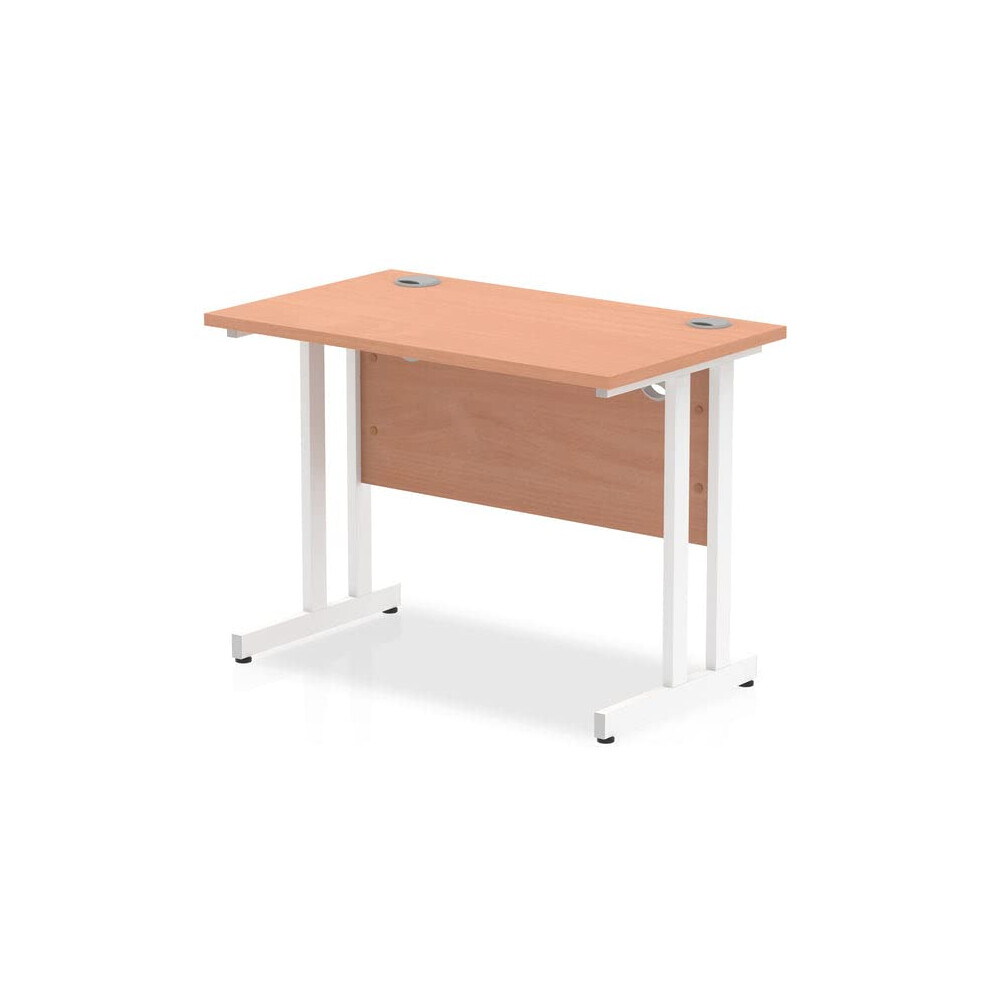 DYNAMIC Impulse 1000mm Slimline Desk Cantilever Leg Beech White-image-OPC-PDTCPPS-NEW