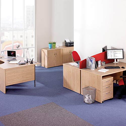 5 Star Office Mr Office Maestro 25 left hand wave desk - with panel end leg, Grey oak, 1600 2