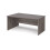 5 Star Office Mr Office Maestro 25 left hand wave desk - with panel end leg, Grey oak, 1600 1