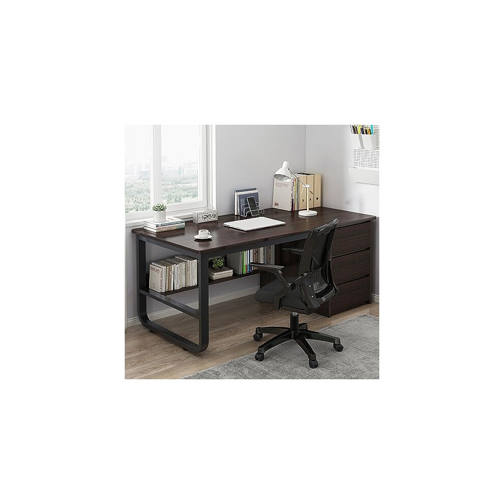 FAANAS Computer Desk with Bookshelf and 3 Drawers PC Study Writing Desk Student Writing Study Table Modern Simple Home Office Desk/Workstation(47