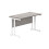 Office Hippo Essentials Rectangular Writing Computer Work Place, Home Office Desk with Cable Port Management, Alaskan Grey Oak, 120x60cm 1