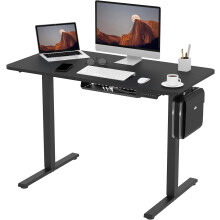 FLEXISPOT Electric Standing Desk Height Adjustable Desk Desktop FSC Certification Sit Stand Desk Stand Up Desk with Memory Smart Pannel (Black