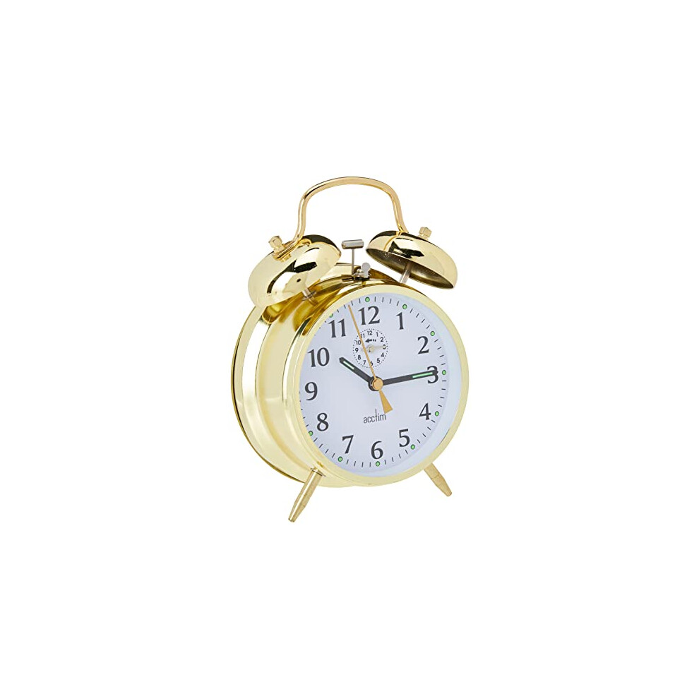 Acctim CK0030 Large-Bell Alarm Clock - Brass, 16.5 x 12 x 5.5 cm