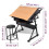 VidaXL vidaXL Tiltable Tabletop Drawing Table with Stool Home Office Durable with Drawers 3