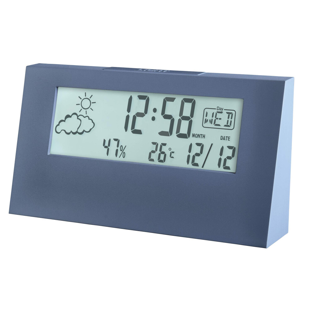 Acctim 15849 Vertex Blue Alarm Clock With Indoor Temperature