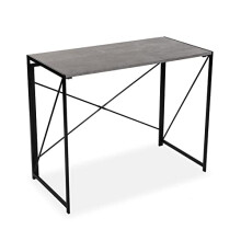 Versa Jack Desk Table for the Computer, Table for the Room or Study, Folding, Measurements (H x L x W) 74 x 45 x 90 cm, Wood and Metal, Colour Grey