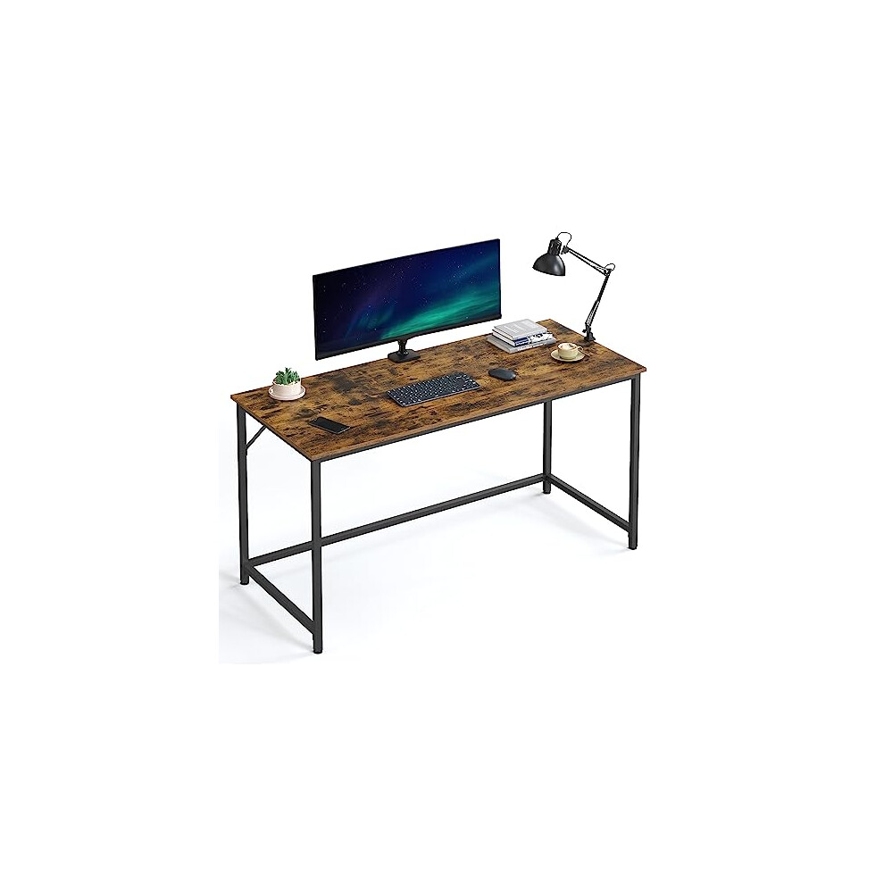 VASAGLE Computer Desk, Small Office Desk and Workstation, Work Desk for Home Office, Study, Bedroom, 60 x 140 x 76 cm, Industrial Style, Metal Frame,