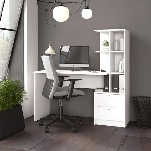 Vicco Desk Denton, White, 136 x 55 cm 1