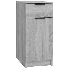 vidaXL Desk Cabinet Home Office Furniture Living Room Computer Table Writing Desk Storage Cabinet with Drawer Grey Sonoma Engineered Wood