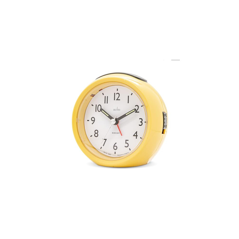 Acctim Grace Non-Ticking Sweep Analogue Bedroom Alarm Clock Honey