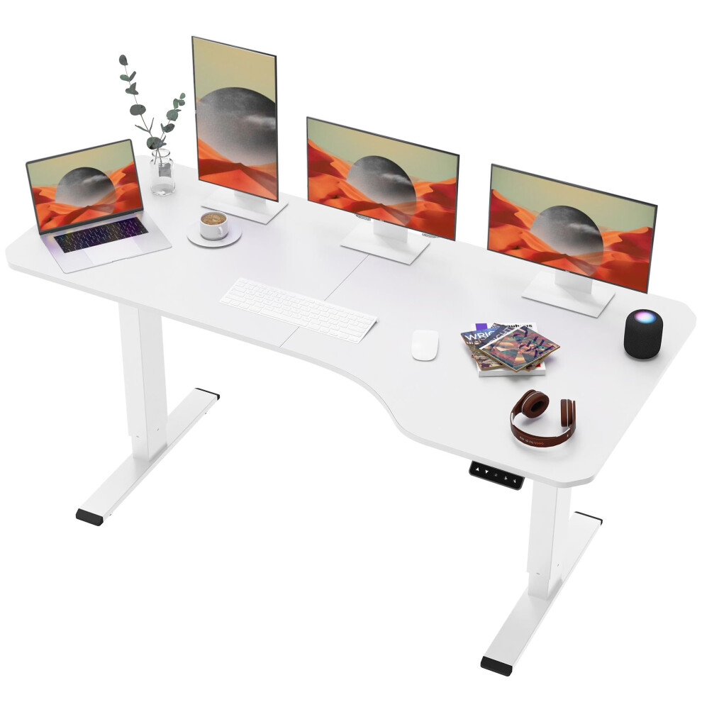 SANODESK QS+160 * 75 Electric Standing Desk Height Adjustable Standing Desk Sit Stand Desk Adjustable Desk Stand Up Desk for Home Office