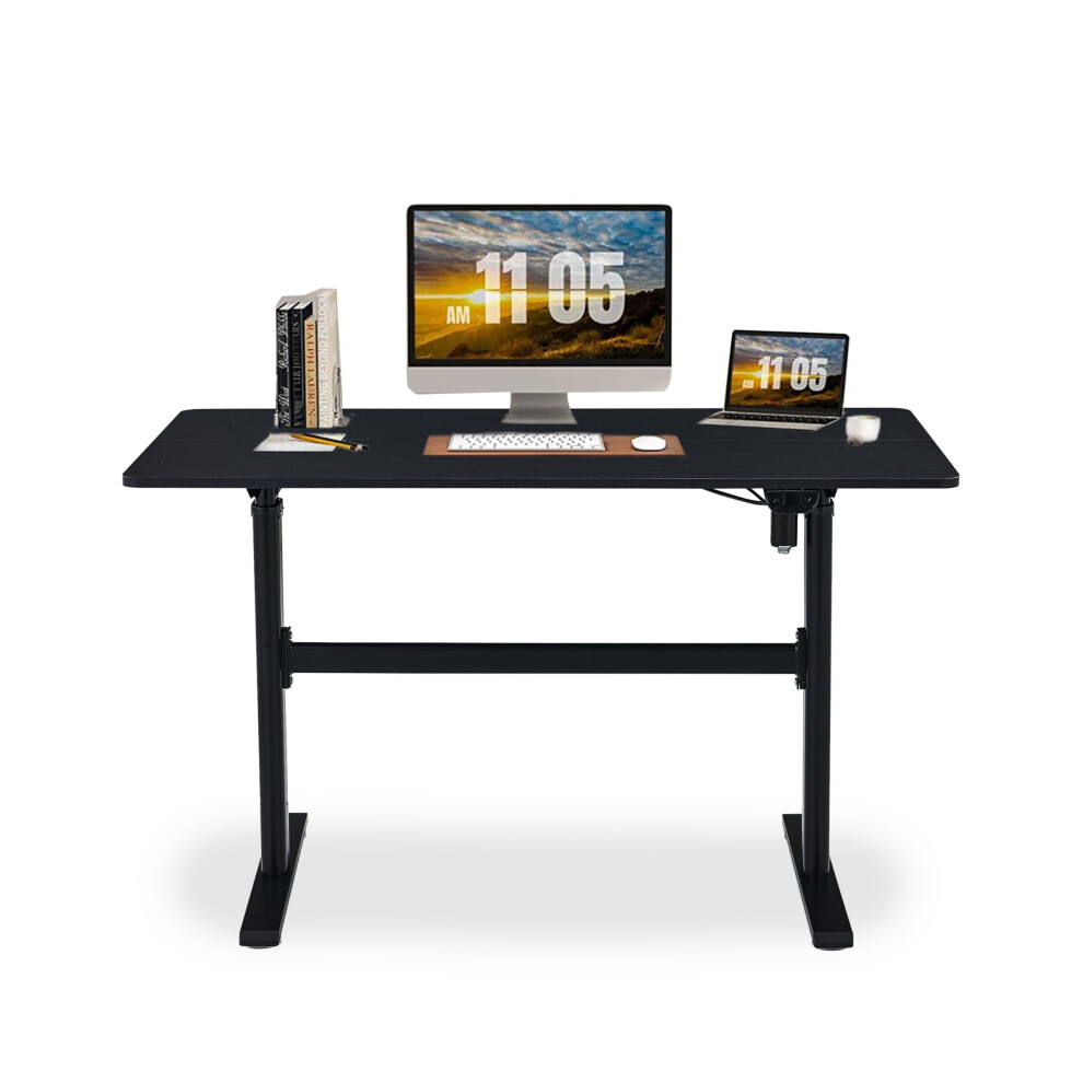 Stellar Global Electric Height Adjustable Standing Desk 120 x 60 cm with LED Control Pannel Black Table Top and Black Base 5 Years Warranty