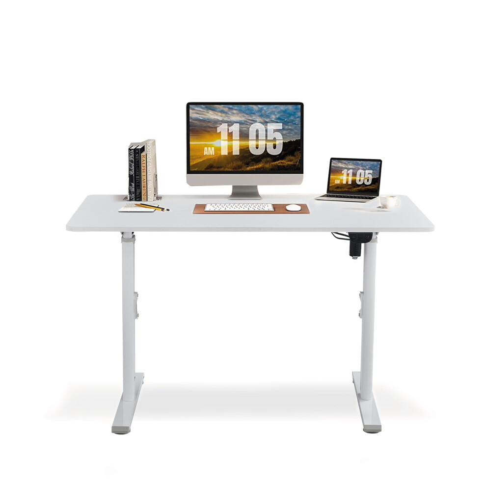 Stellar Global Electric Height Adjustable Standing Desk 120 x 60 cm with LED Control Pannel White Table Top and Base 5 Years Warranty