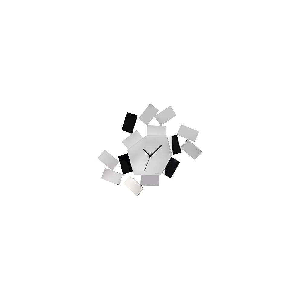 Alessi MT19 La Stanza dello Scirocco Wall Clock-18/10 Stainless, Mirror Polished, Steel Silver, 46 x 33.5 x 4 cm